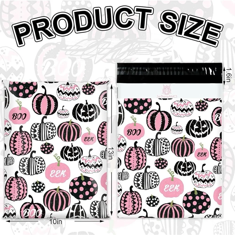 10 Count - 10x13 Polymailers (5/PINK PUMPKINS) + 5/ORANGE PUMPKINS)